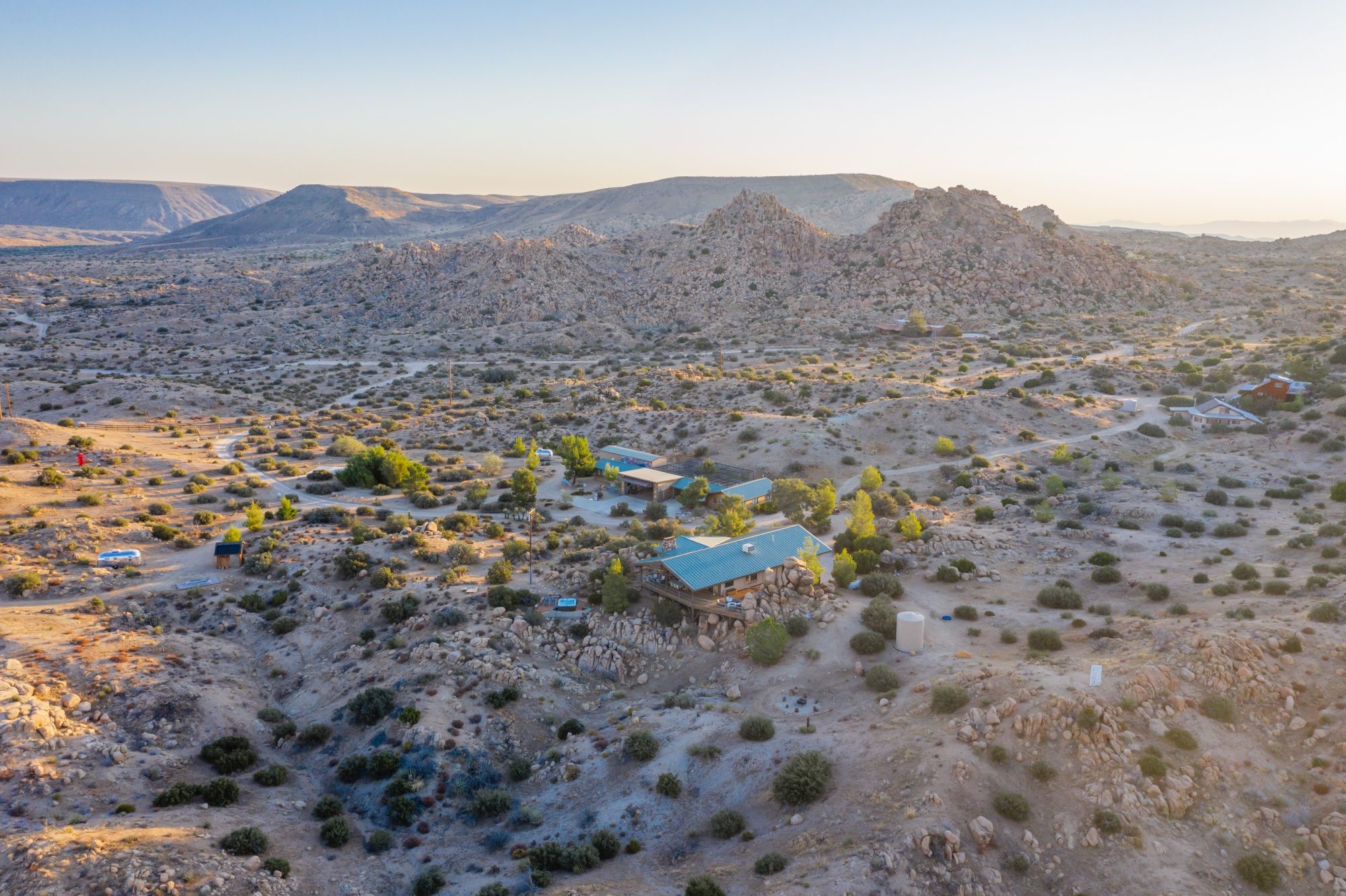 ESCAPE at golden hour — 140 acres in the high desert above Pioneertown, California