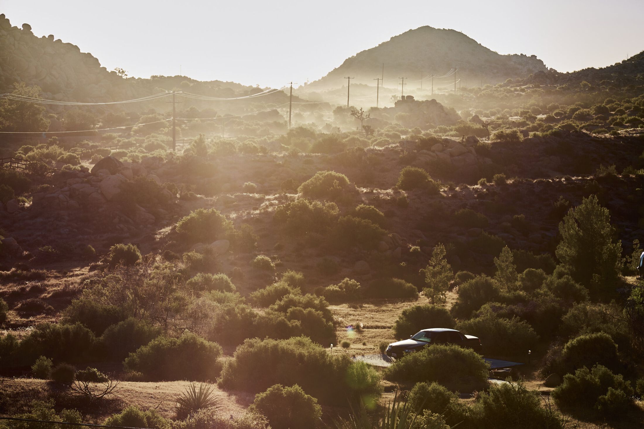 The dirt road leading to ESCAPE in the high desert