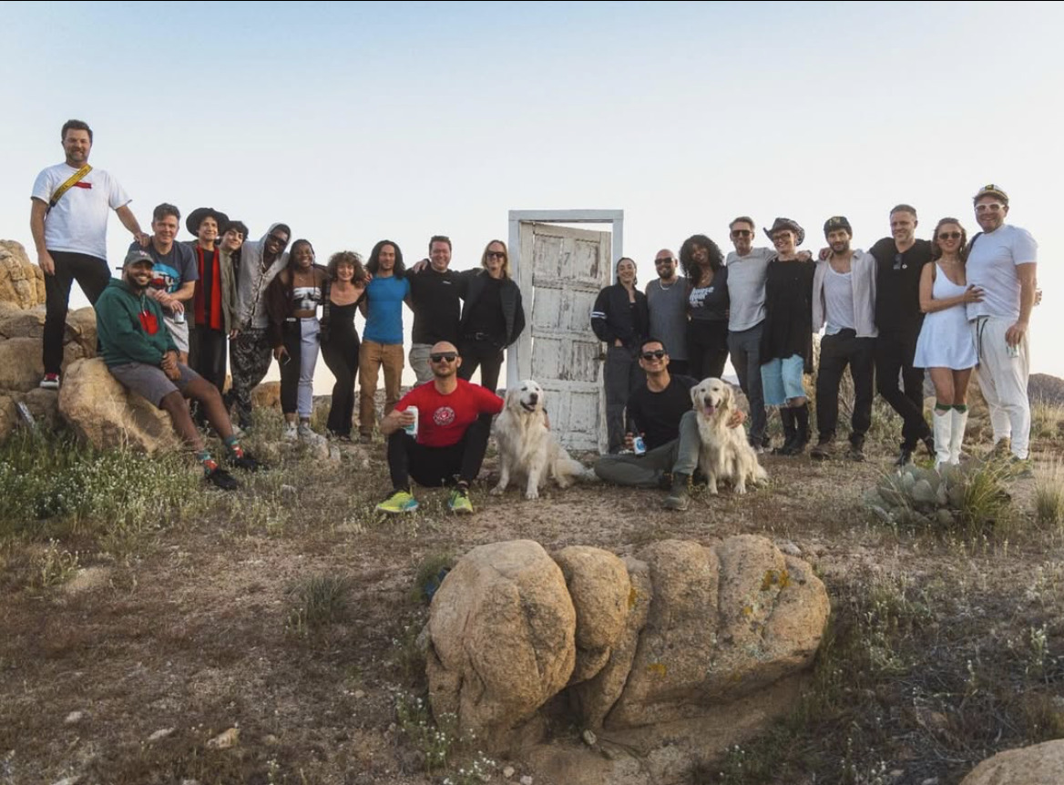 A label residency group at ESCAPE— writers and A&R together on the deck