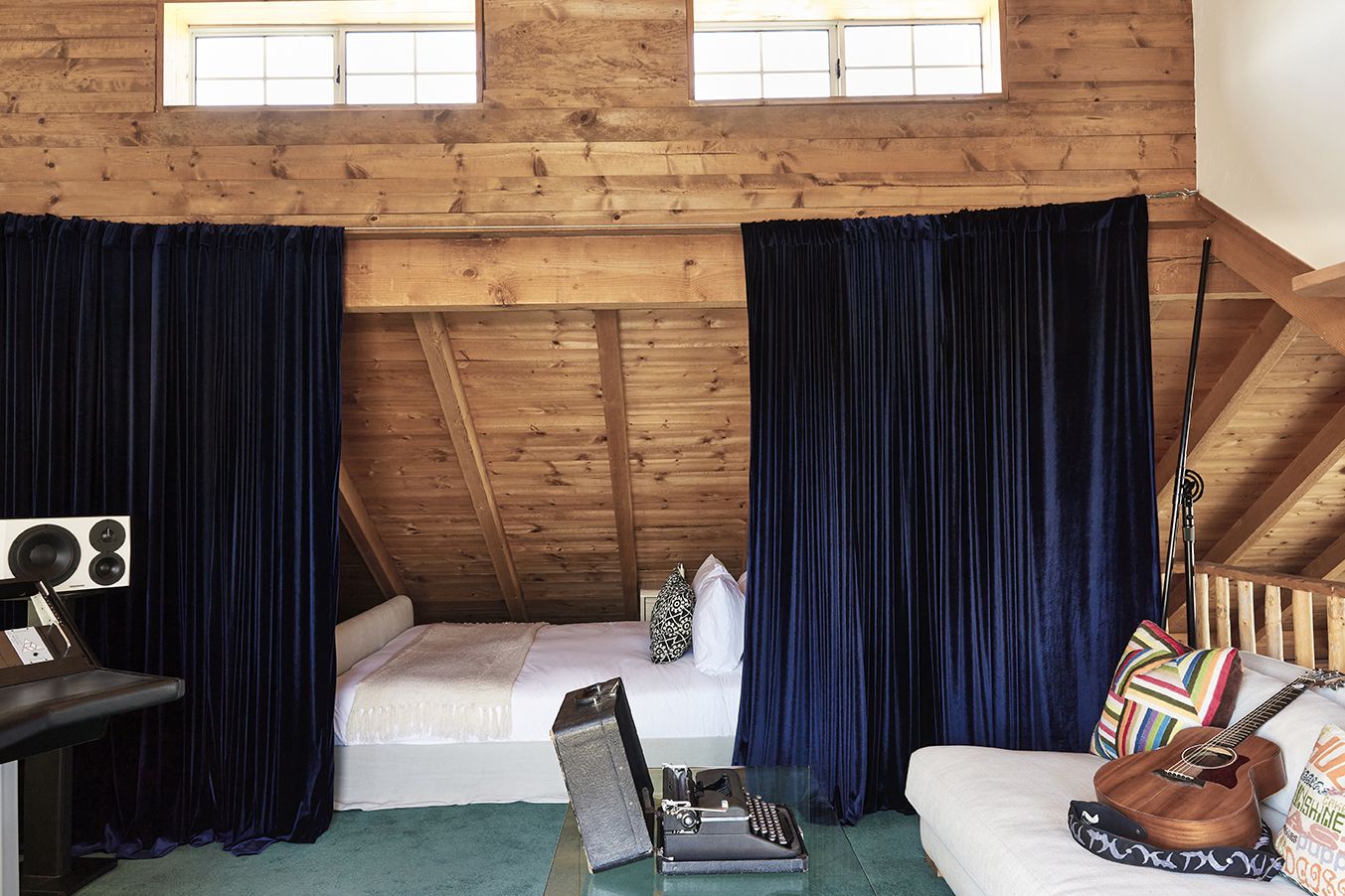 The Songwriting Suite inside the Residence &mdash; sofa with a window onto the desert