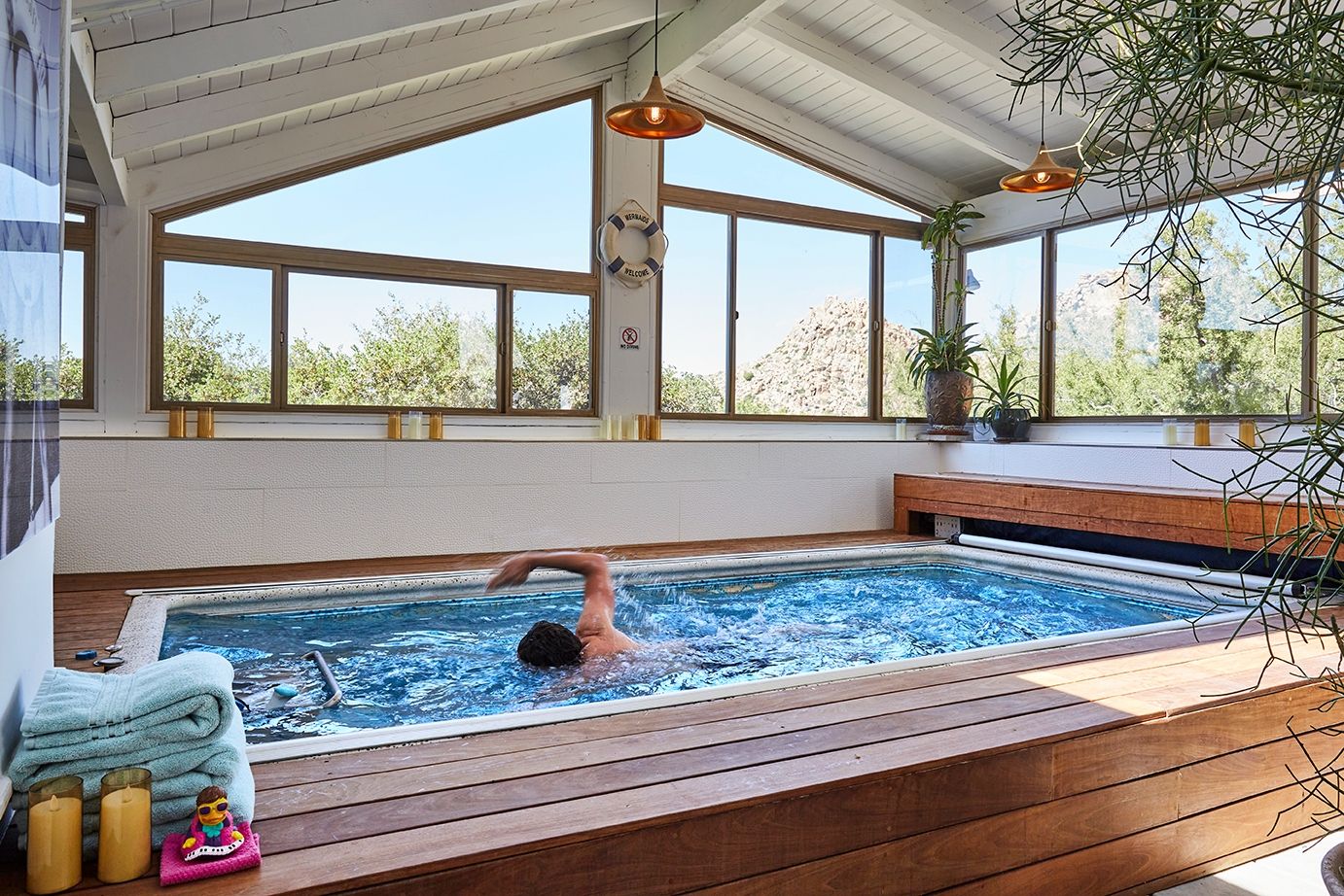 The endless pool in the Spa at ESCAPE