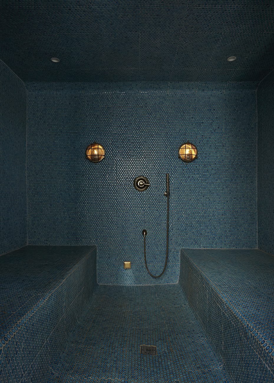 The Spa steam room inside the Residence