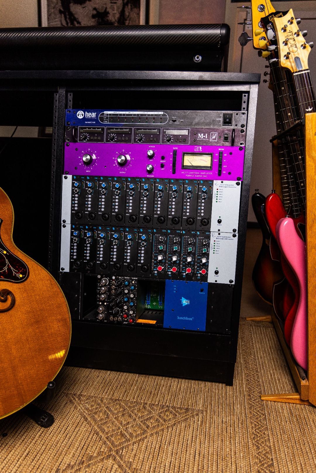 Studio One at ESCAPE — PMC and Yamaha NS-10M monitors, Avalon, API 3124, 500-series rack